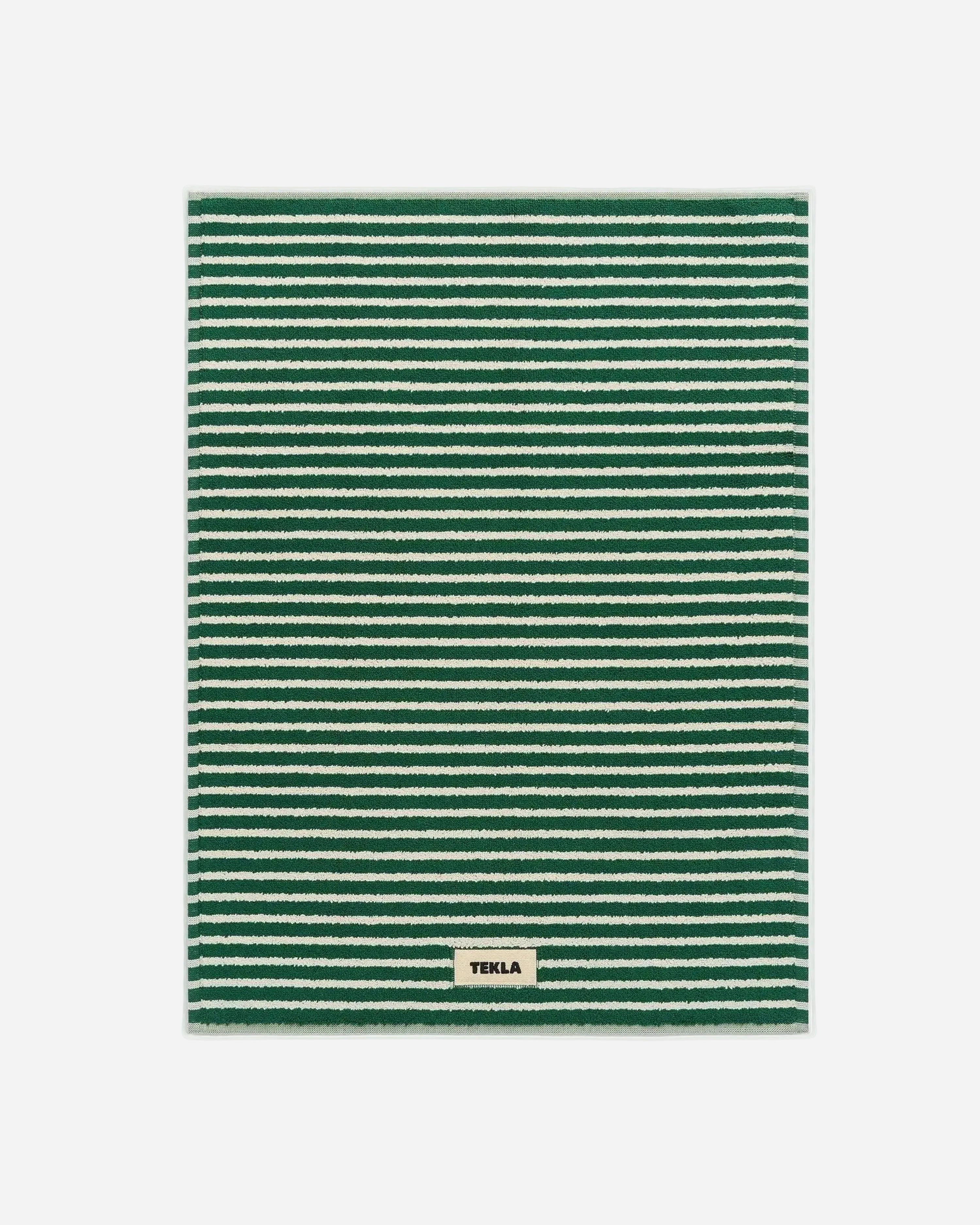 Tekla Bath Mat - Teal Green Stripes