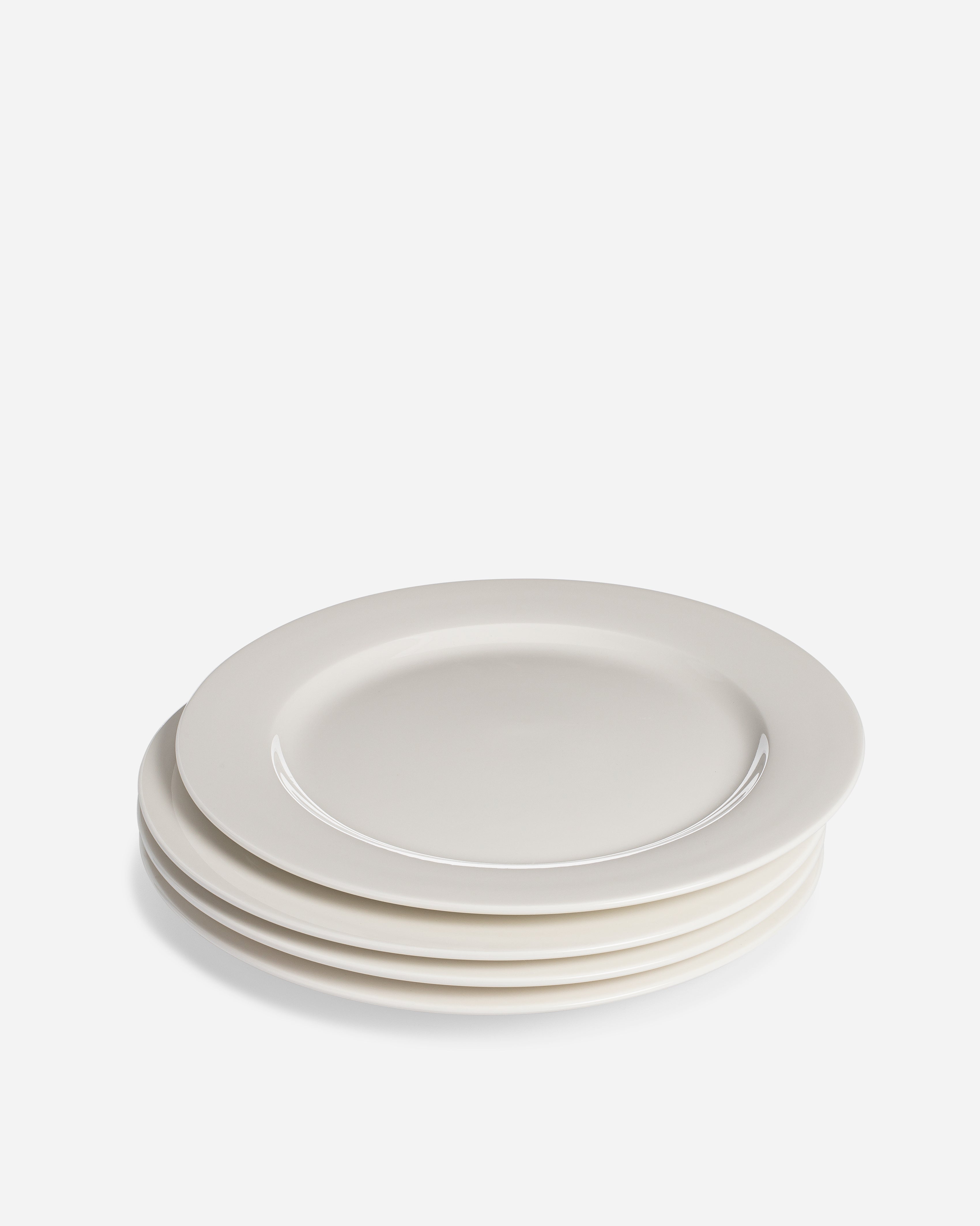 Leonne Large White Dinner Plates - Set of 4